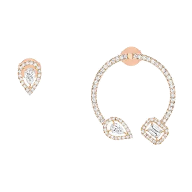 Boucles d'oreilles Messika My Twin en or rose et diamants