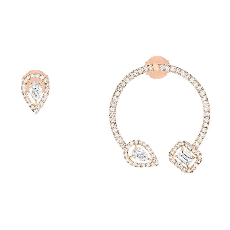 Boucles d'oreilles Messika My Twin en or rose et diamants
