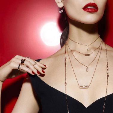 Boucles d'oreilles Messika My Twin en or rose et diamants