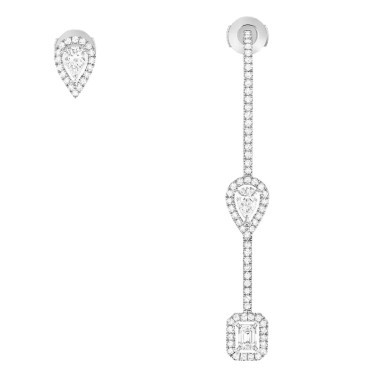 Boucles d'oreilles Messika My Twin Pendantes en or blanc et diamants