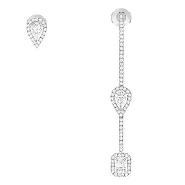 Boucles d'oreilles Messika My Twin Pendantes en or blanc et diamants