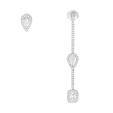 Boucles d'oreilles Messika My Twin Pendantes en or blanc et diamants