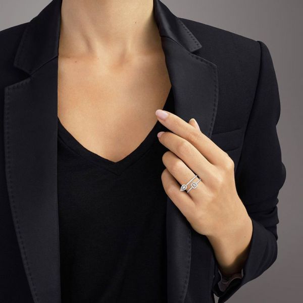 Bague Messika My Twin 2 rangs en or blanc et diamants