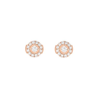 Boucles d'oreilles Messika Joy en or rose et diamants 0,15 carat