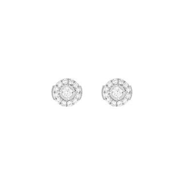 Boucles d'oreilles Messika Joy en or blanc et diamants 0,15 carat
