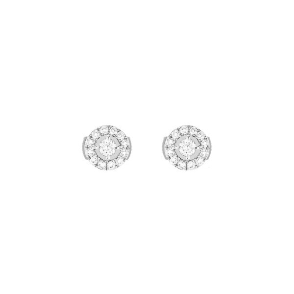 Boucles d'oreilles Messika Joy en or blanc et diamants 0,15 carat