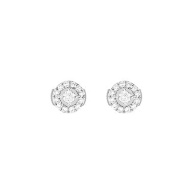 Boucles d'oreilles Messika Joy en or blanc et diamants 0,15 carat