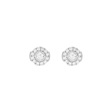 Boucles d'oreilles Messika Joy en or blanc et diamants 0,15 carat