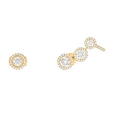 Boucles d'oreilles Messika Joy Trio en or jaune et diamants