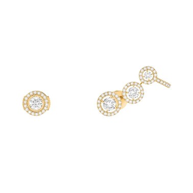 Boucles d'oreilles Messika Joy Trio en or jaune et diamants