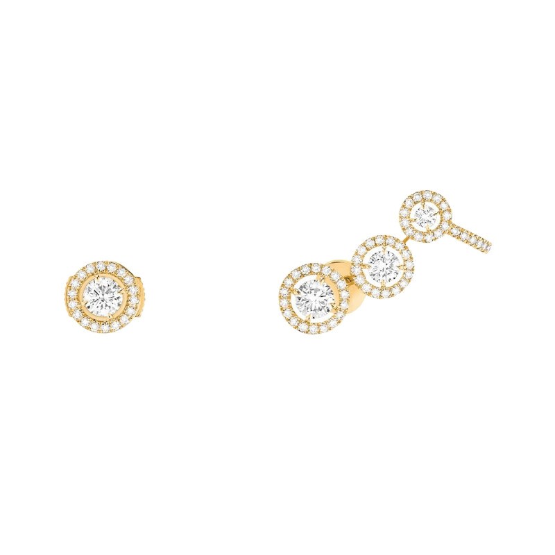 Boucles d'oreilles Messika Joy Trio en or jaune et diamants