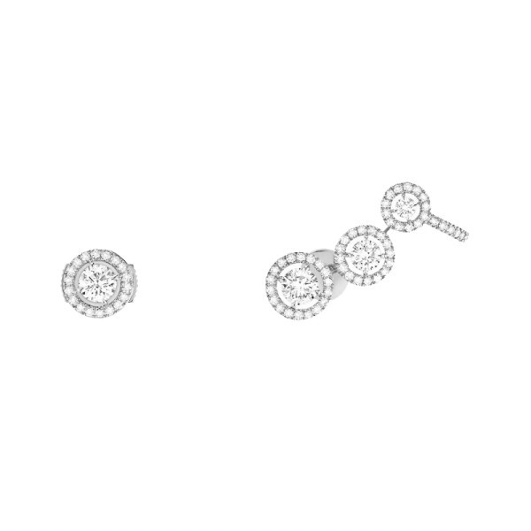 Boucles d'oreilles Messika Joy Trio en or blanc et diamants