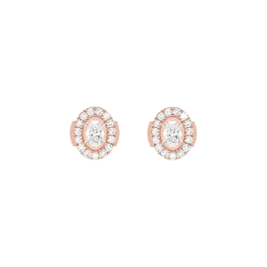 Puces d'oreilles Messika Glam'Azone en or rose et diamants