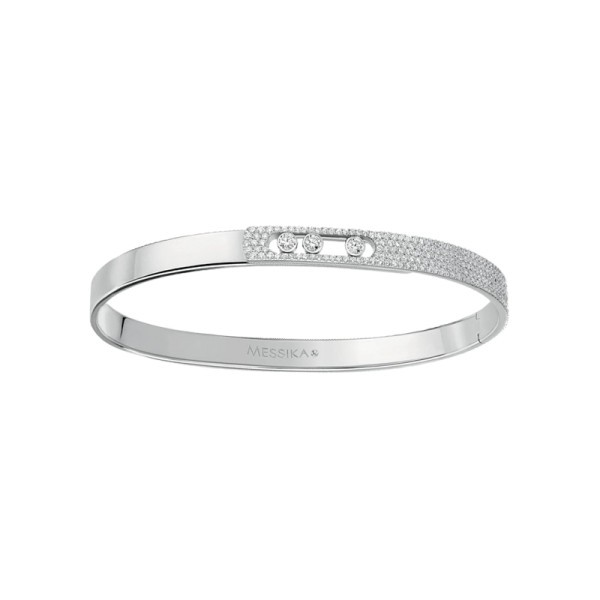 Bangle Messika Move Noa Pavé en or blanc et diamants