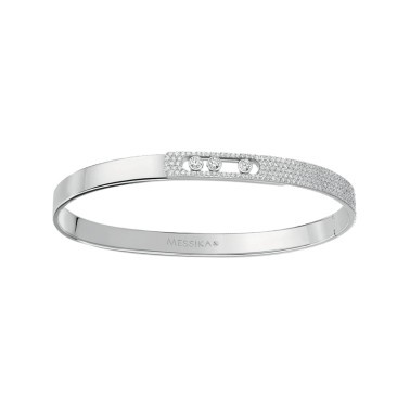 Bangle Messika Move Noa Pavé en or blanc et diamants