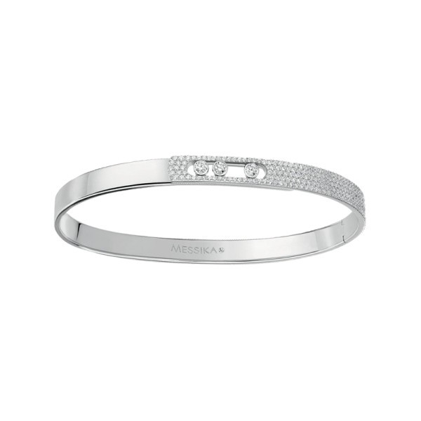 Bangle Messika Move Noa Pavé en or blanc et diamants