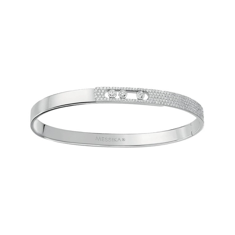 Bangle Messika Move Noa Pavé en or blanc et diamants