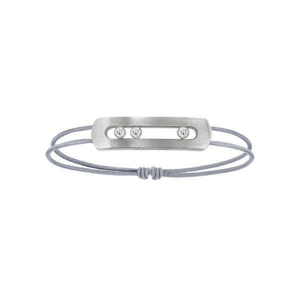 Bracelet sur cordon Messika Move Titanium naturel et diamants