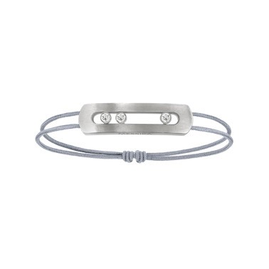 Bracelet sur cordon Messika Move Titanium naturel et diamants