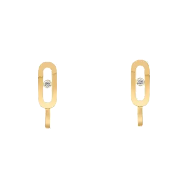 Mini créoles Messika Move Uno en or jaune et diamant