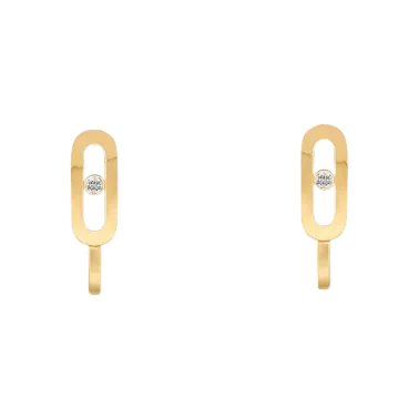 Mini créoles Messika Move Uno en or jaune et diamant