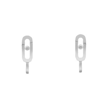 Mini créoles Messika Move Uno en or blanc et diamant