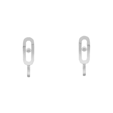 Mini créoles Messika Move Uno en or blanc et diamant