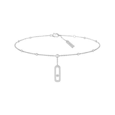 Bracelet de cheville Messika Move Uno en or blanc et diamants
