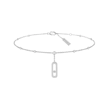 Bracelet de cheville Messika Move Uno en or blanc et diamants