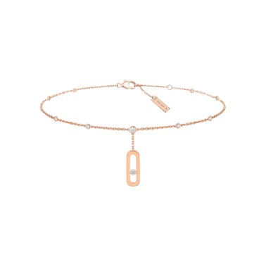Bracelet de cheville Messika Move Uno en or rose et diamants