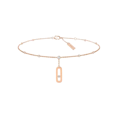 Bracelet de cheville Messika Move Uno en or rose et diamants