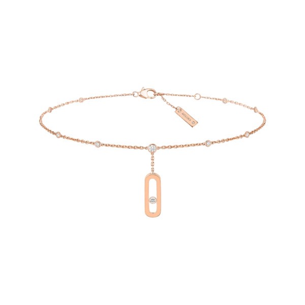 Bracelet de cheville Messika Move Uno en or rose et diamants