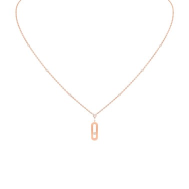 Collier Long Messika Move Uno en or rose et diamants