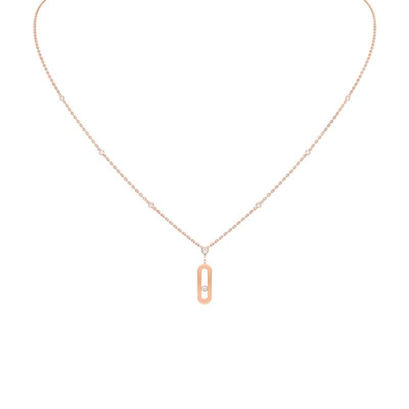 Collier Long Messika Move Uno en or rose et diamants