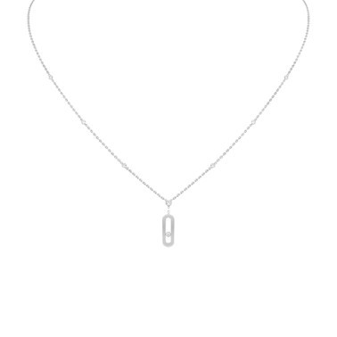 Collier Long Messika Move Uno en or blanc et diamants