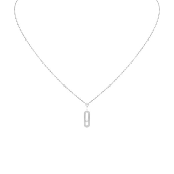 Collier Long Messika Move Uno en or blanc et diamants