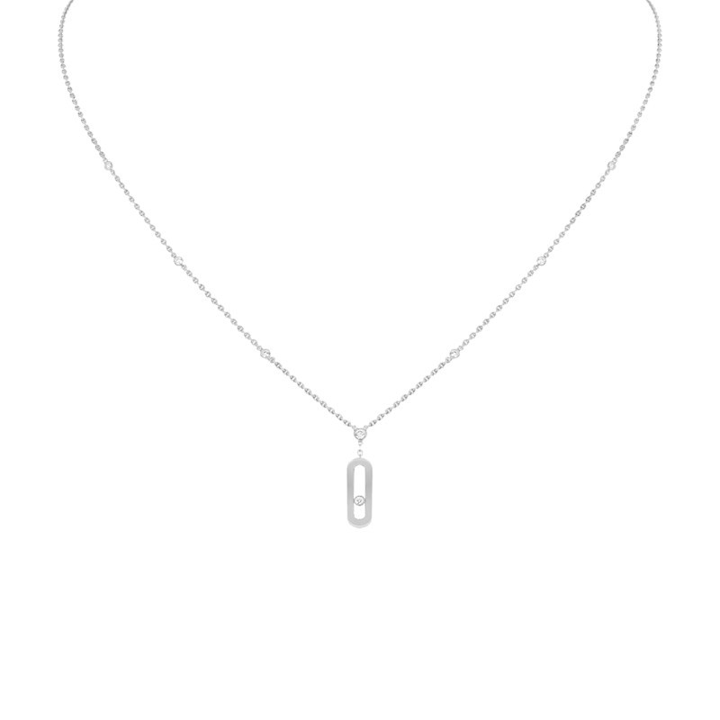 Collier Long Messika Move Uno en or blanc et diamants