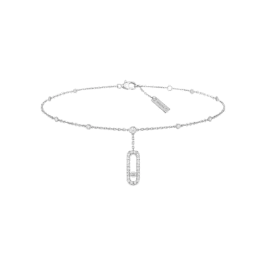 Bracelet de cheville Messika Move Uno Pavé en or blanc et diamants