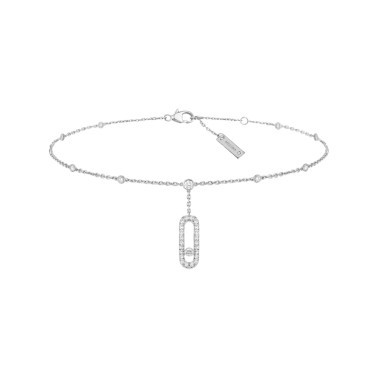 Bracelet de cheville Messika Move Uno Pavé en or blanc et diamants