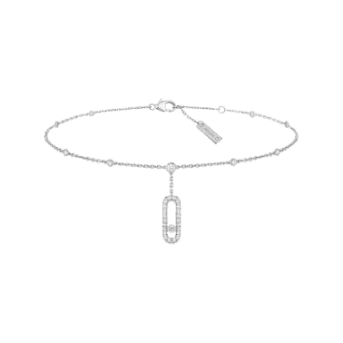 Bracelet de cheville Messika Move Uno Pavé en or blanc et diamants