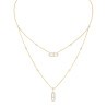 Collier Messika Move Uno 2 rangs Pavé en or jaune et diamants