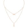 Collier Messika Move Uno 2 rangs en or rose et diamants