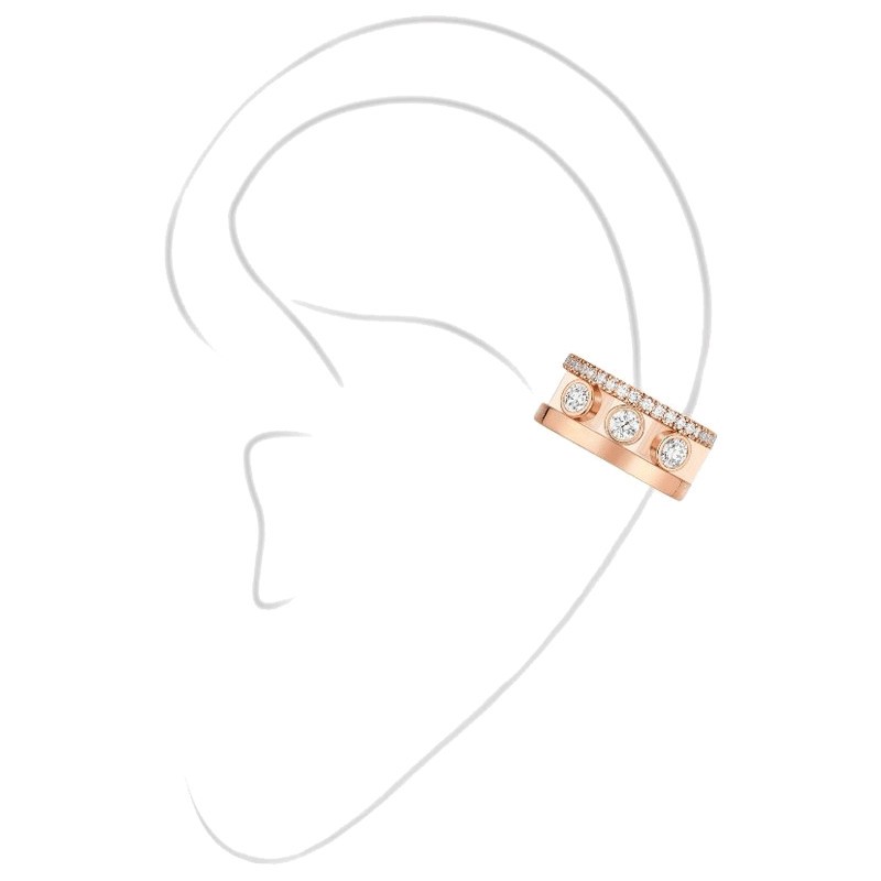 Boucle d'oreille clip Messika Move Romane en or rose et diamants