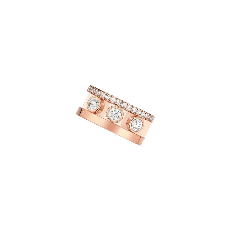 Boucle d'oreille clip Messika Move Romane en or rose et diamants