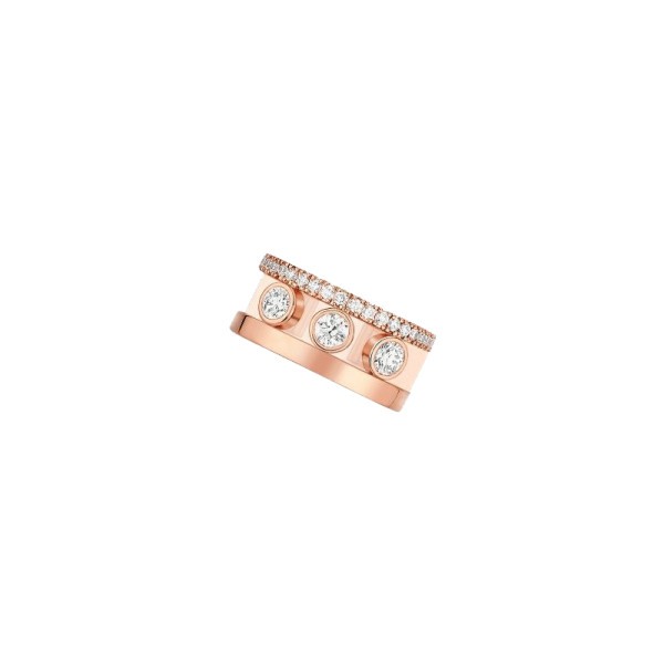 Boucle d'oreille clip Messika Move Romane en or rose et diamants