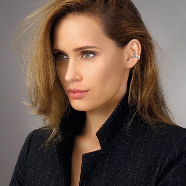 Boucle d'oreille clip Messika Move Romane en or rose et diamants