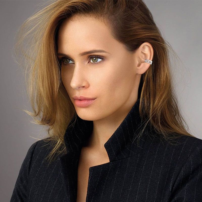 Boucle d'oreille clip Messika Move Romane en or rose et diamants