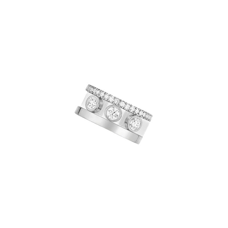 Boucle d'oreille clip Messika Move Romane en or blanc et diamants