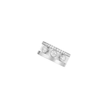 Boucle d'oreille clip Messika Move Romane en or blanc et diamants