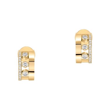 Mini créoles Messika Move Romane en or jaune et diamants